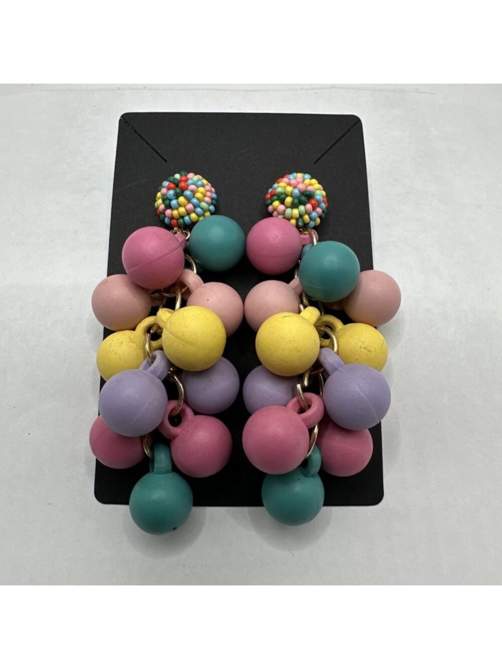 pastel bubble ball balloon dangle party clown cor pierced  3” acrylic